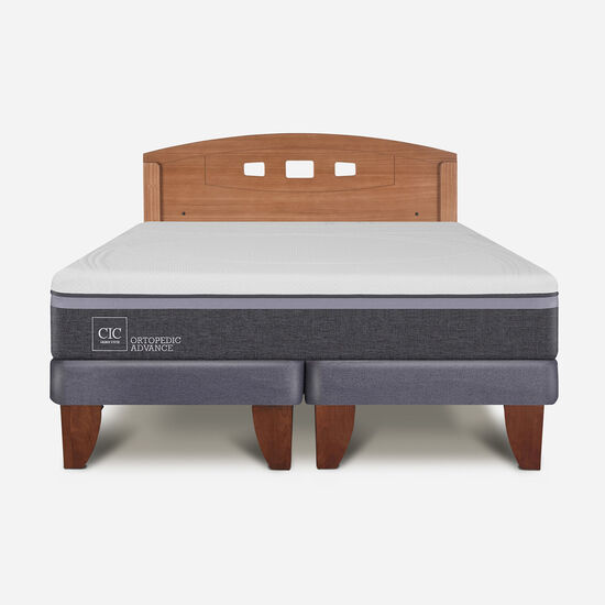 Cama Europea 2 Plazas Base Dividida Ortopedic Advance + Respaldo Gales