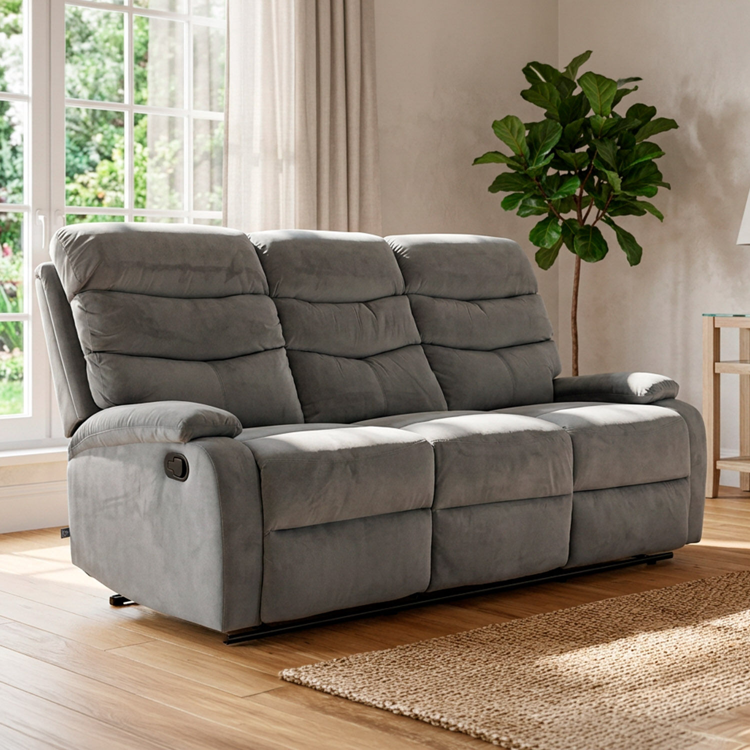 Sof&aacute; Reclinable 3 Cuerpos Texas Gris