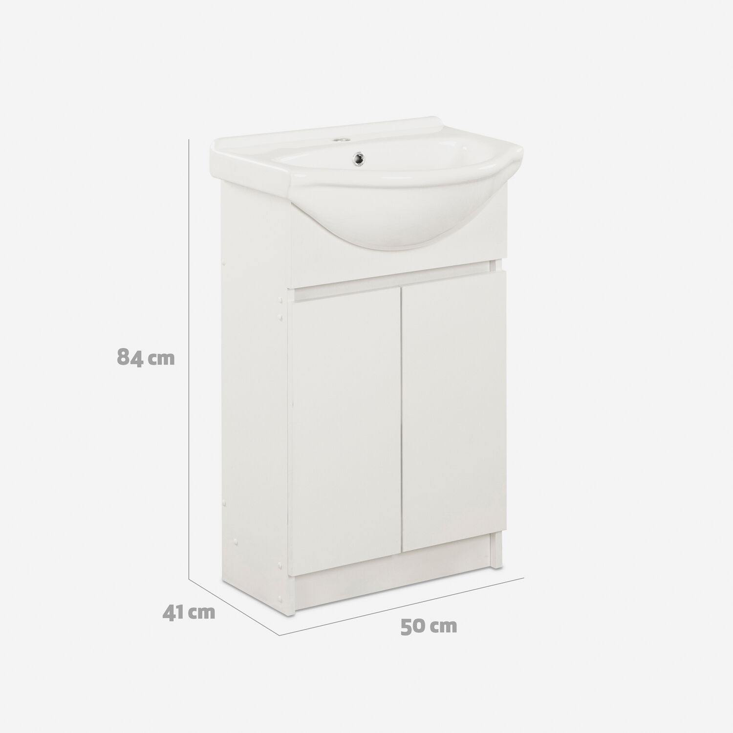 Vanitorio 2 Puertas 1 Repisa Cannes Blanco 50 Cm.