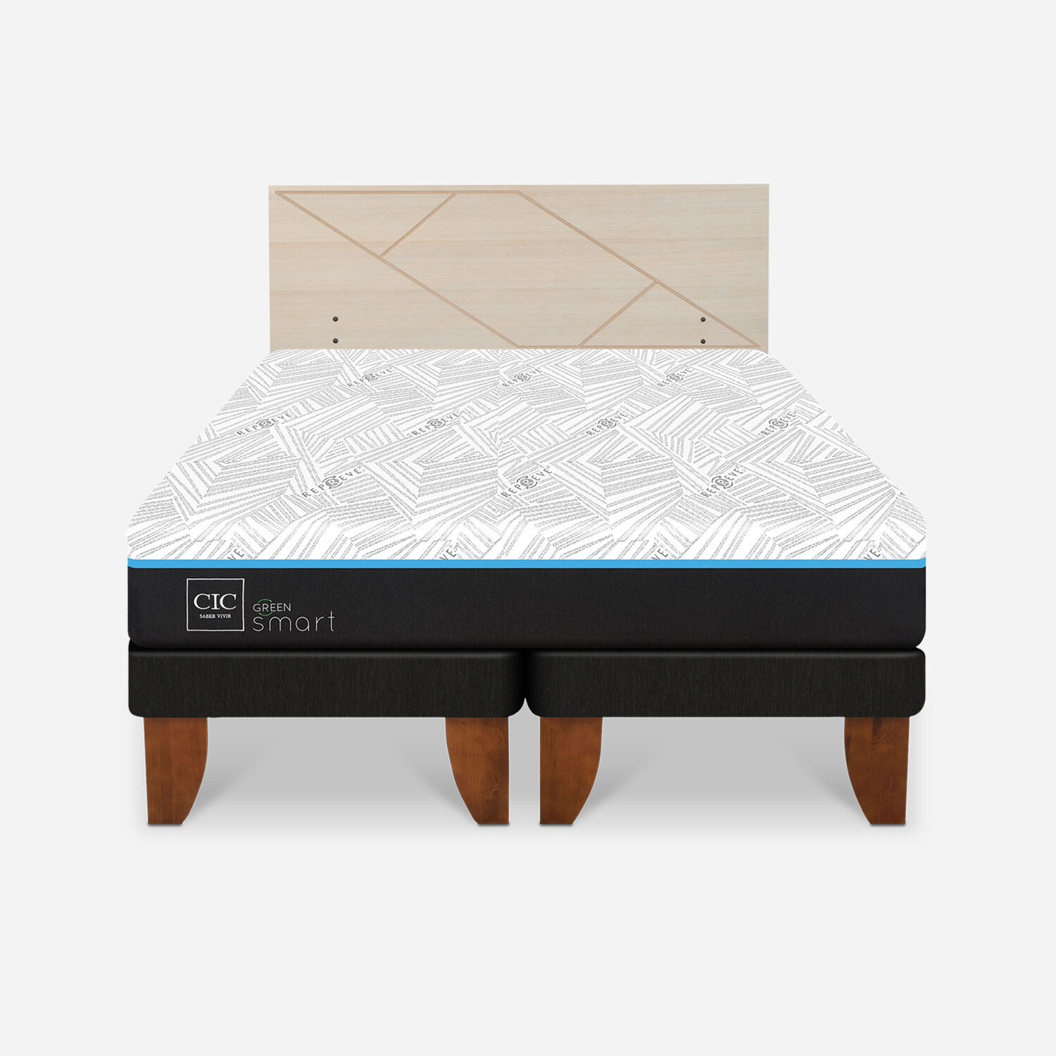 Cama Europea 2 Plazas Green Infinity Base Dividida Villarrica Alpino