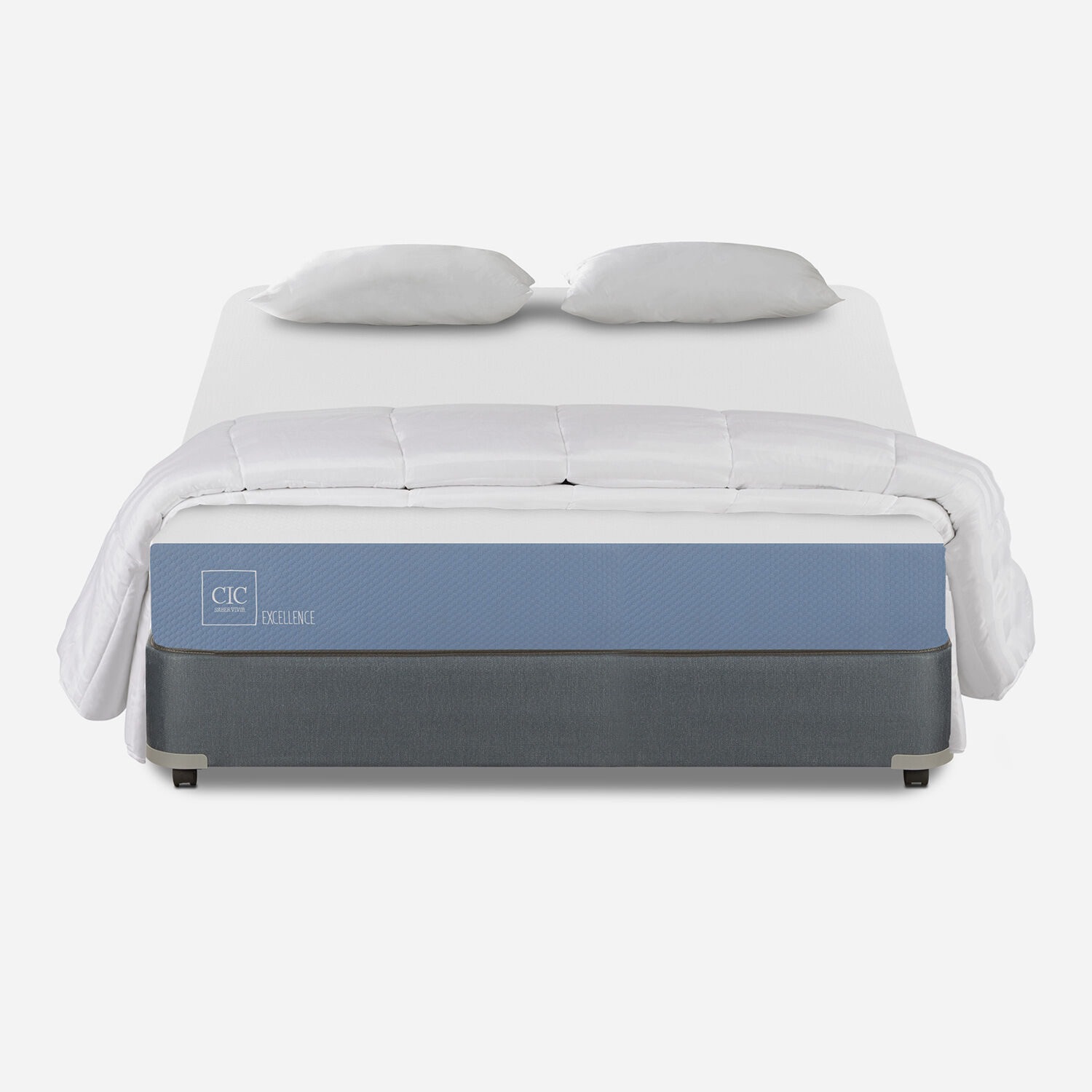 Cama Americana Full Excellence + Almohadas + Plum&oacute;n