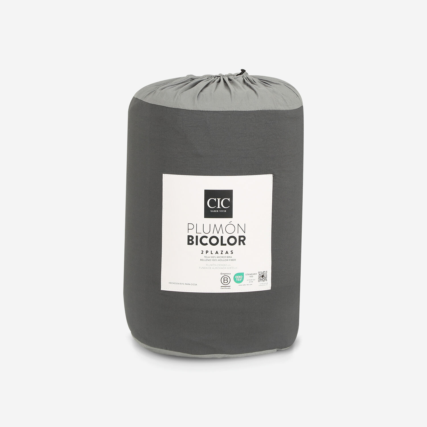 Plum&oacute;n King Bicolor Gris / Negro