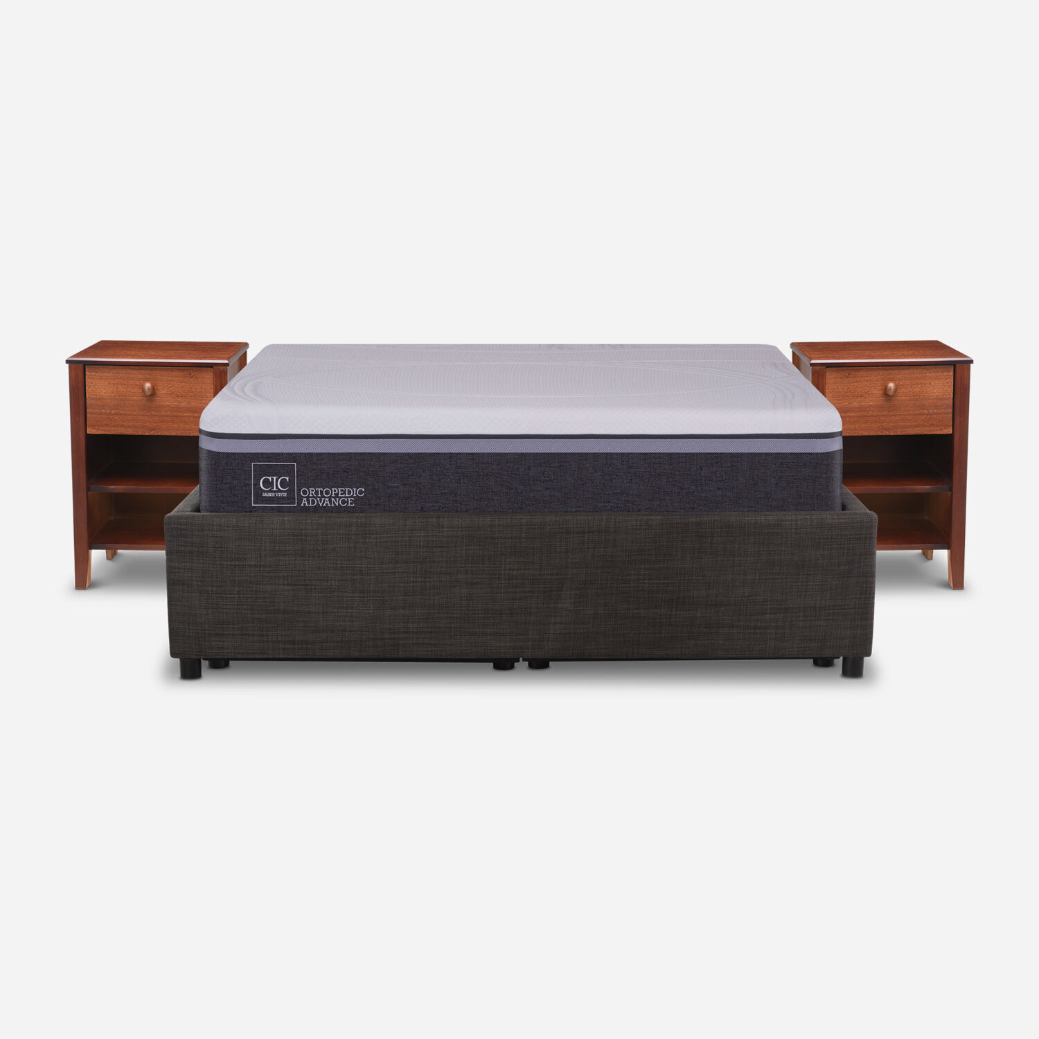 Cama Space Box 2 Plazas Ortopedic Advance + Velador Torino Caramel