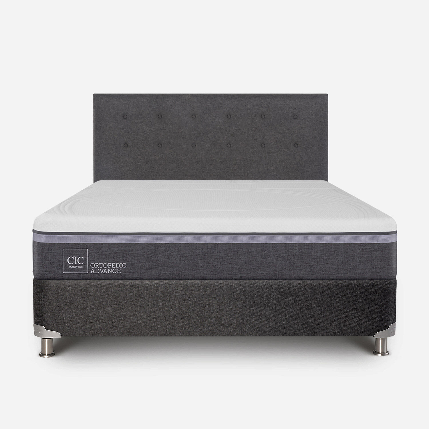 Box Spring 2 Plazas Ortopedic Advance Base Normal 5 Zonas + Respaldo Éufrates