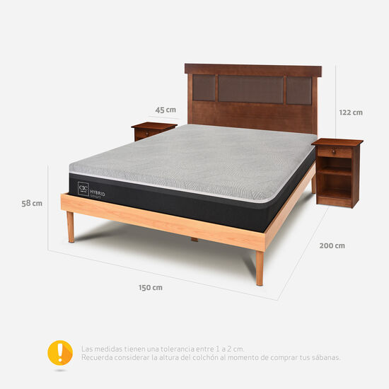 Cama 2 Plazas Hybrid + Set New Dublín Caramel