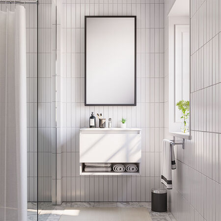 Vanitorio Flotante 1 Caj&oacute;n M&oacute;naco Blanco 60 Cm.