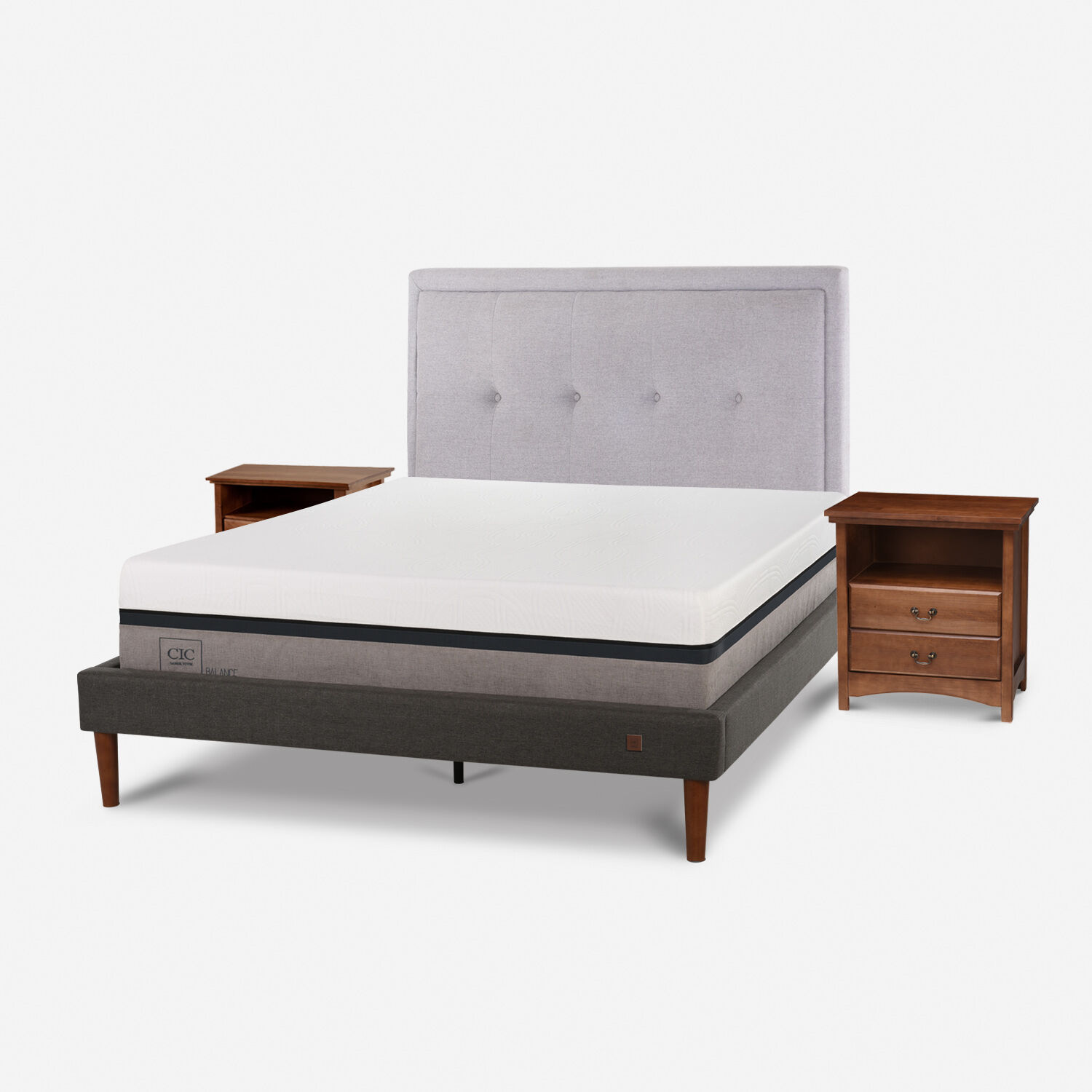 Cama Europea Curve 2 Plazas Balance + Set Ganges