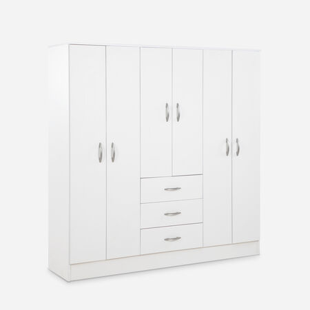 Cl&oacute;set 6 Puertas 3 Cajones Maipo Blanco