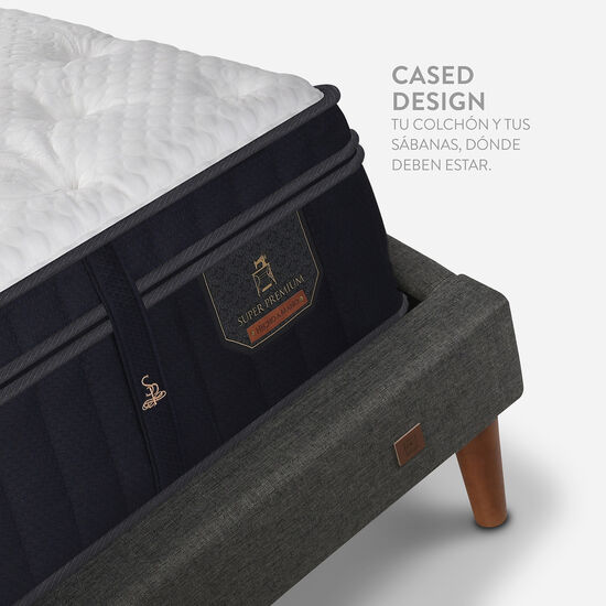 Cama Europea Curve 2 Plazas Super Premium + Set Tigris
