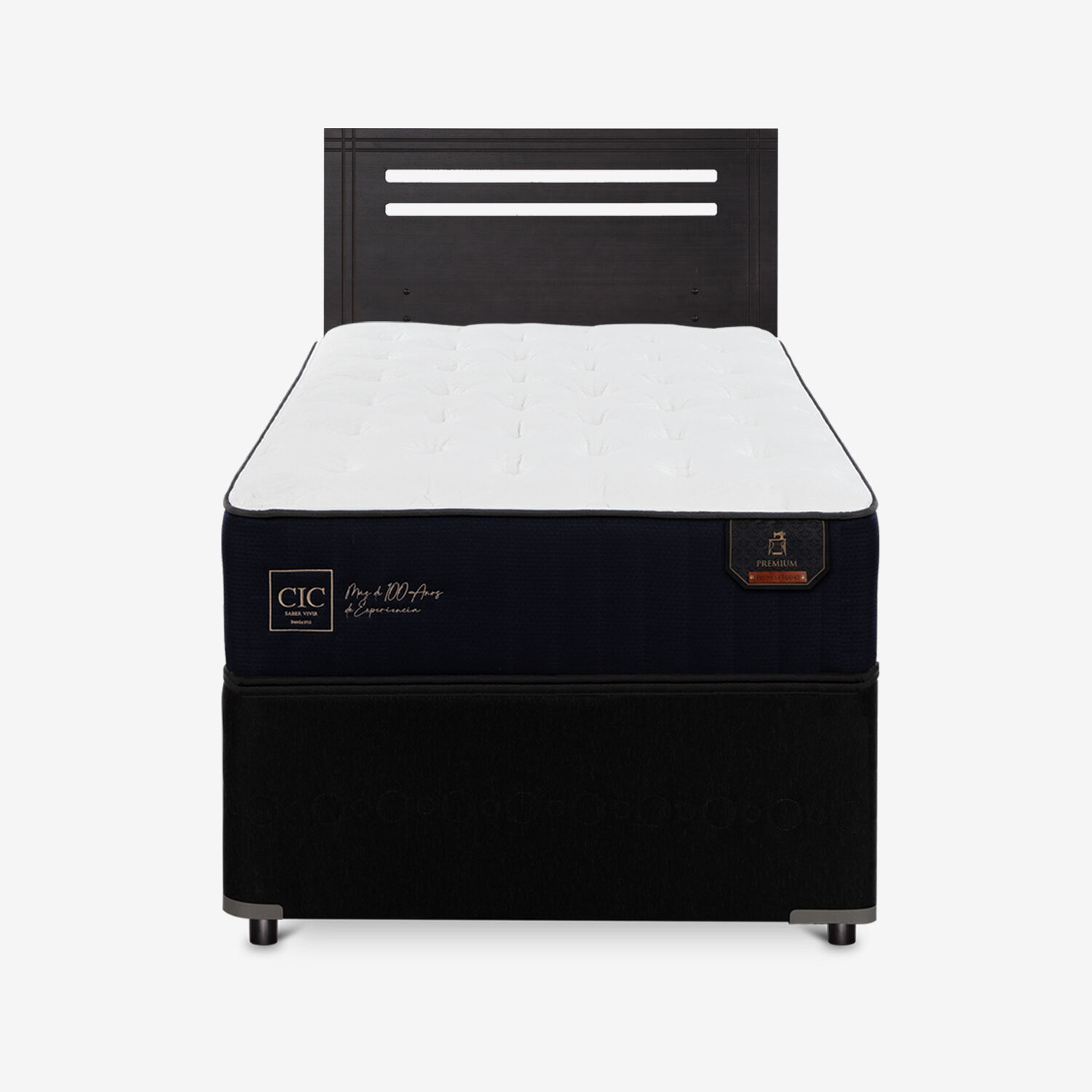 Cama Nido Diván Premium + Respaldo Múnich Negro