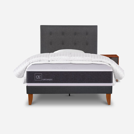 Cama Europea Curve 1.5 Plazas Ortopedic + Set Éufrates + Almohada + Plumón