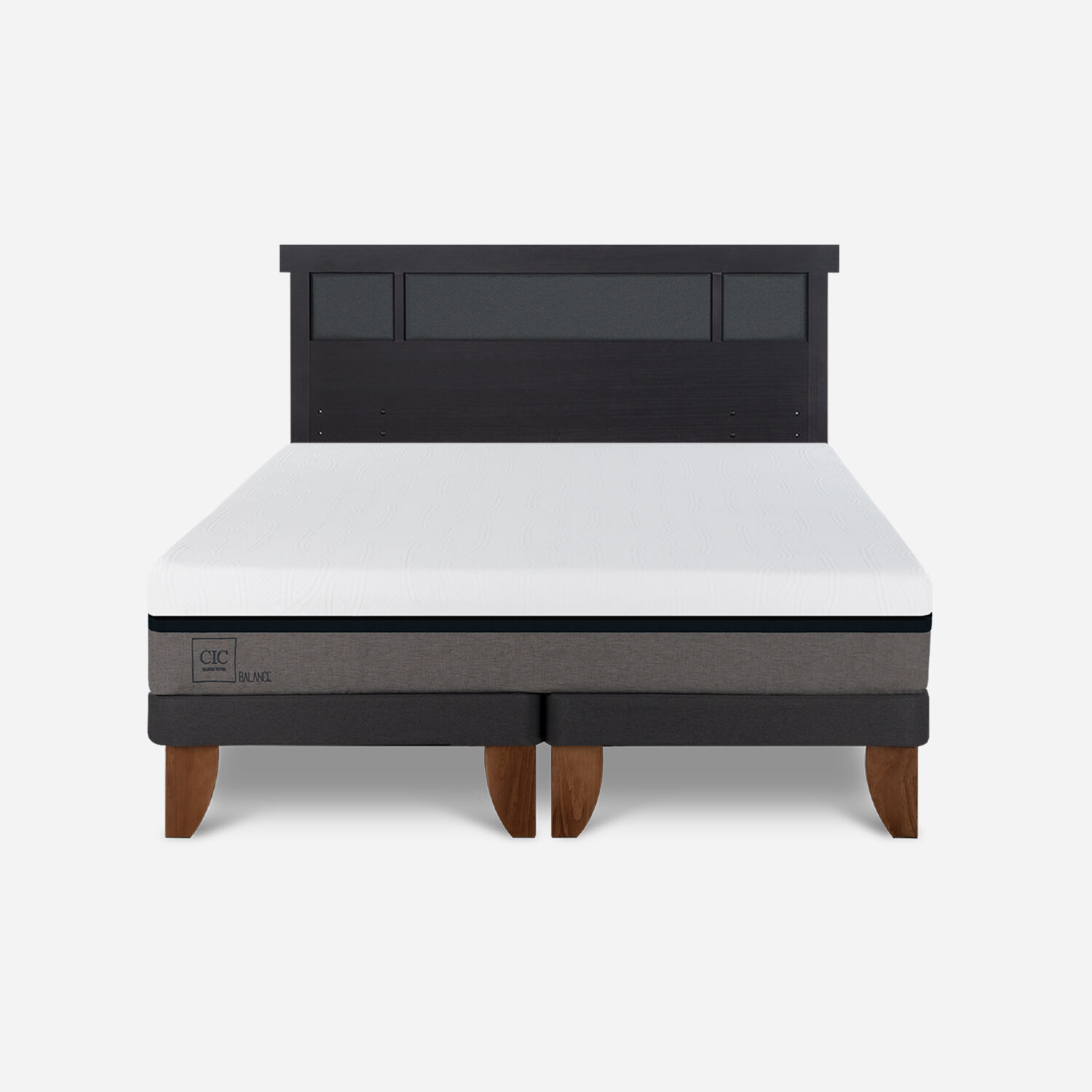 Cama Europea King Balance + Respaldo Dublín Negro
