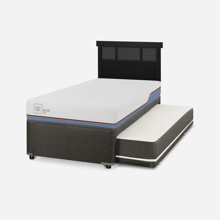 Cama Nido Div&aacute;n Excellence Plus + Respaldo Dubl&iacute;n Negro