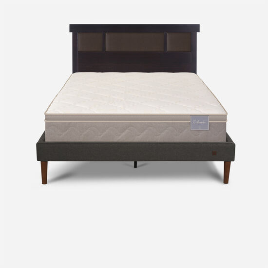 Cama Europea Curve 2 Plazas Rilassati + Respaldo New Dublín Choc