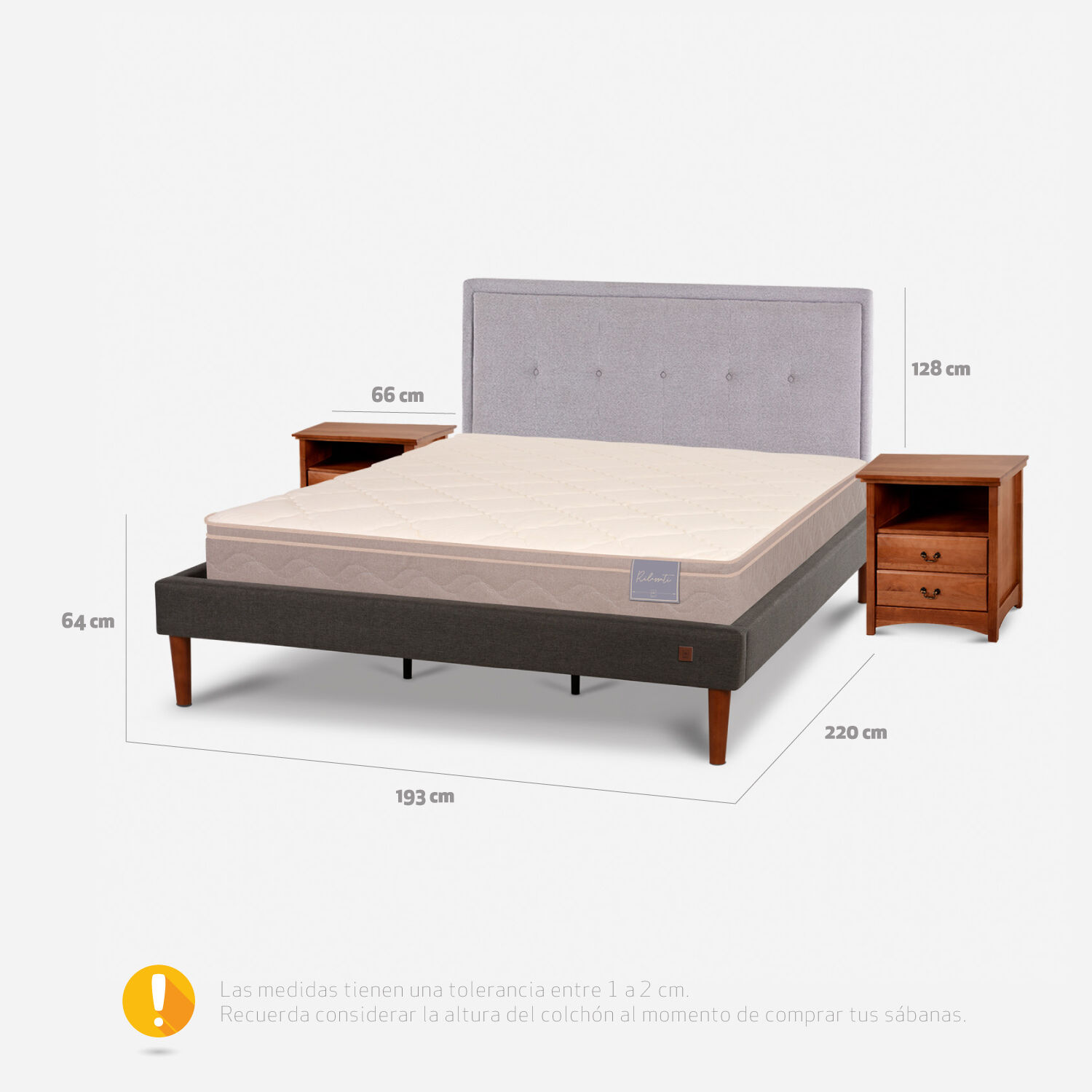 Cama Europea Curve King Rilassati + Set Ganges