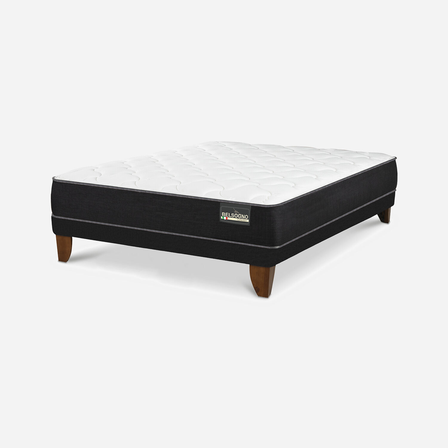 Cama Europea Belsogno 2 Plazas Plus Black