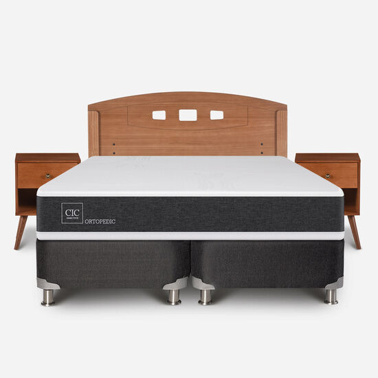 Box Spring 2 Plazas Ortopedic Base Dividida 5 Zonas + Set Gales