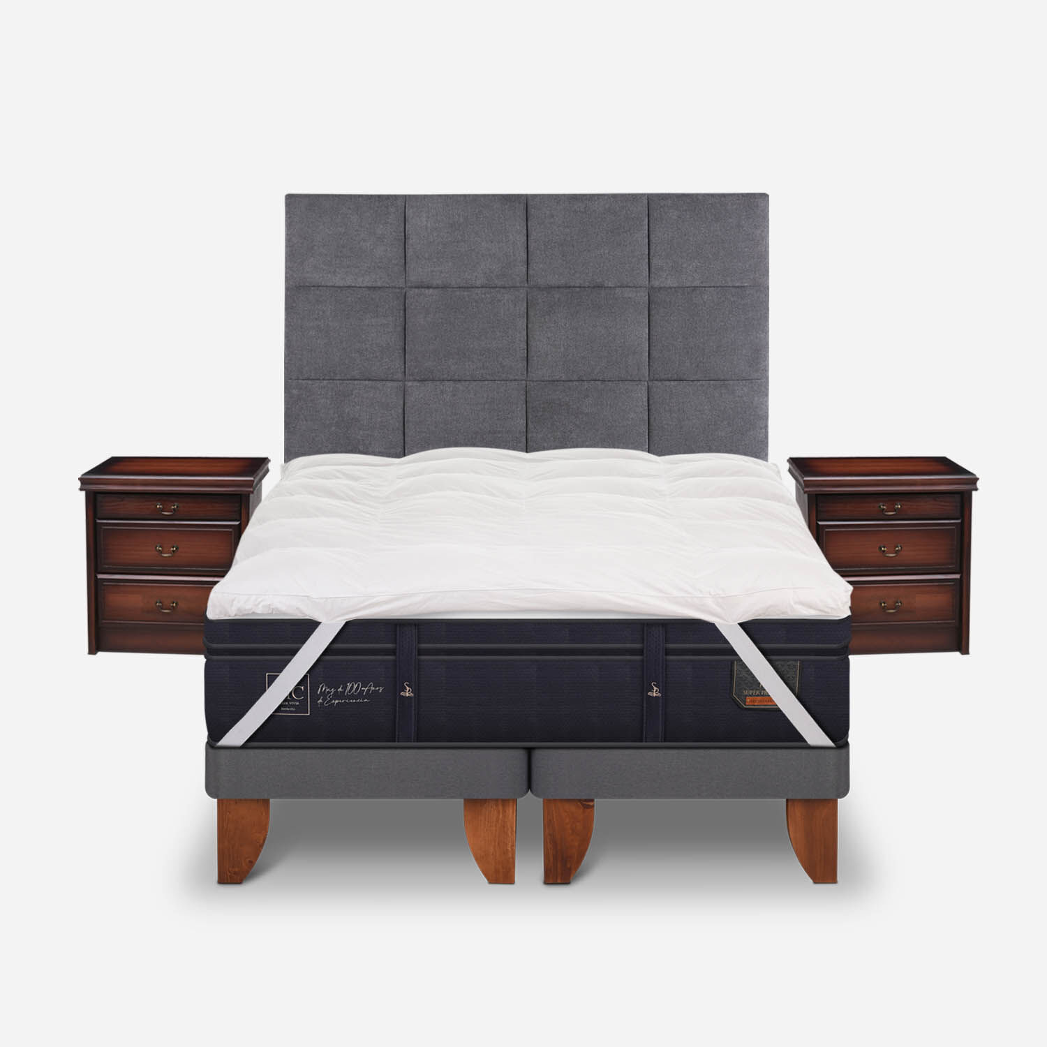 Cama Europea Super King Super Premium + Set T&aacute;mesis + Topper