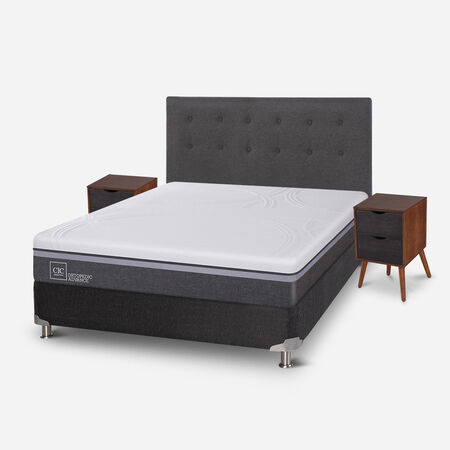 Box Spring 2 Plazas Ortopedic Advance Base Normal 5 Zonas + Set Éufrates