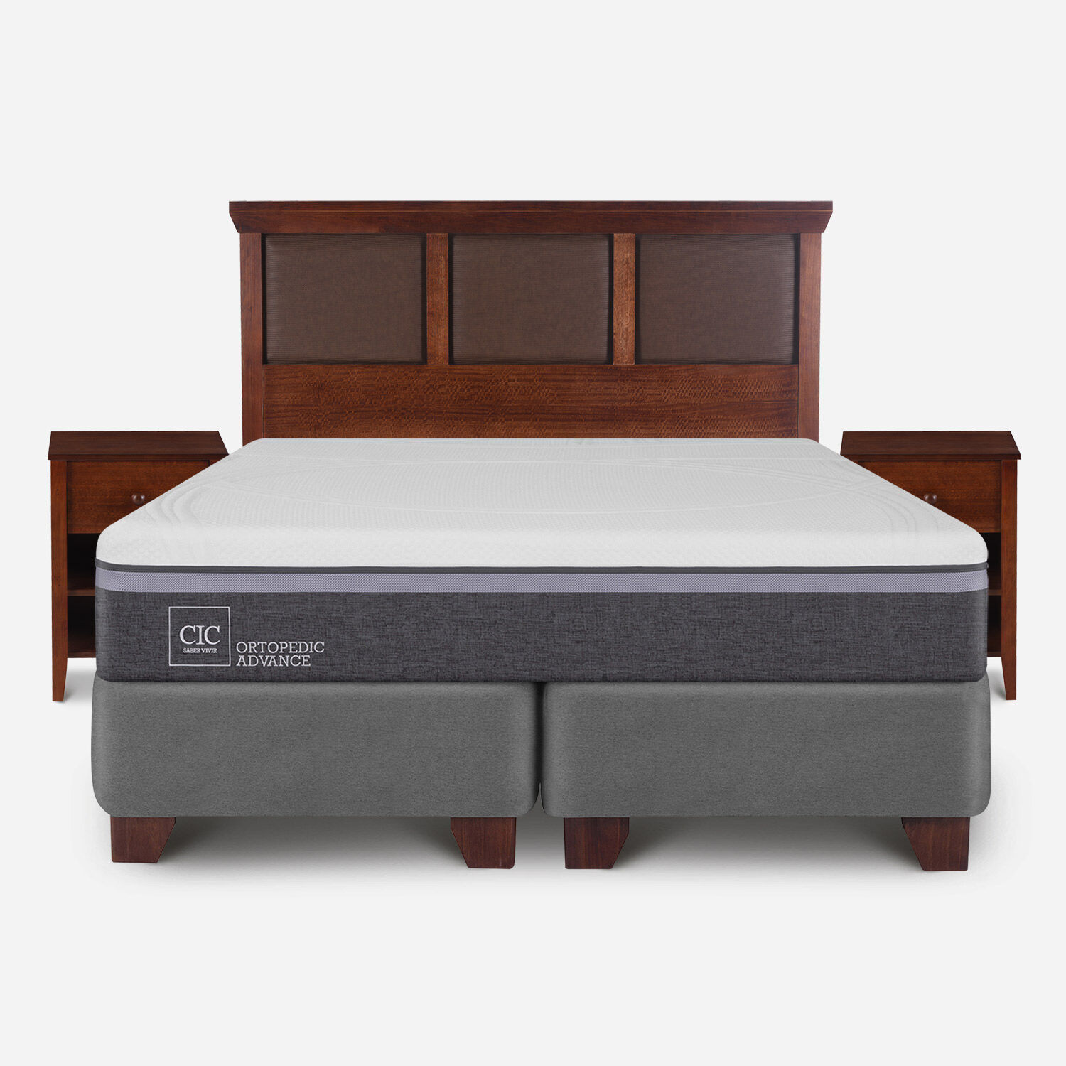 Box Spring King Ortopedic Advance + Set Torino Caramel