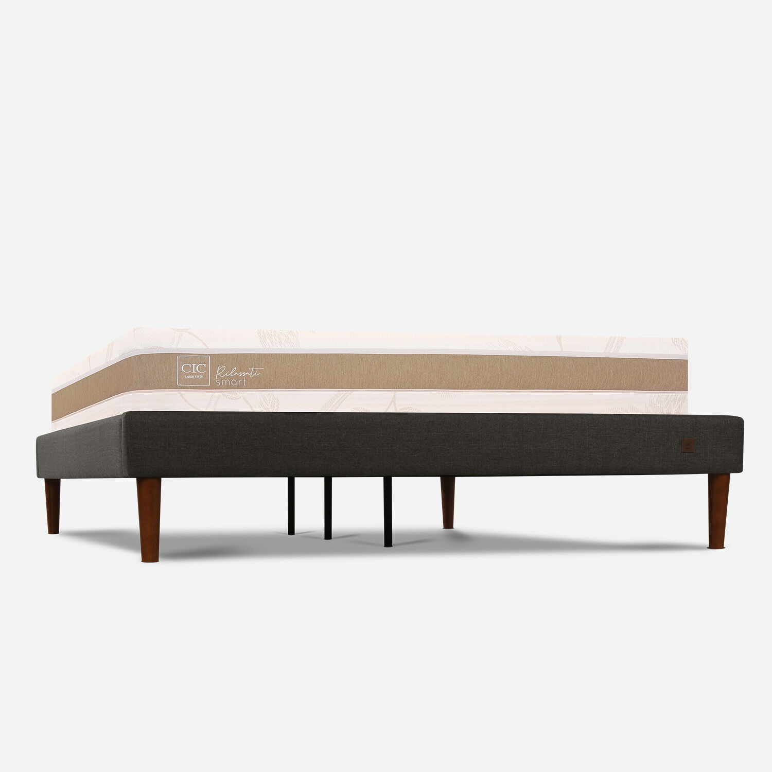 Cama Europea Curve 2 Plazas Rilassati Smart + Almohadas Viscoelásticas