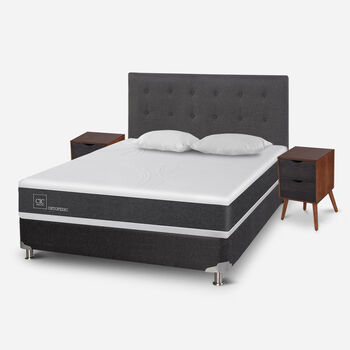 Box Spring 2 Plazas Ortopedic Base Normal 5 Zonas + Almohadas + Set Éufrates