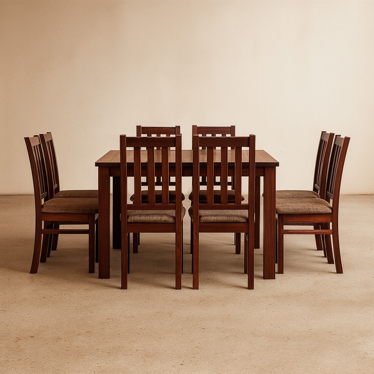 Comedor 8 Sillas &Ntilde;uble Caramelo - Tela Caf&eacute;