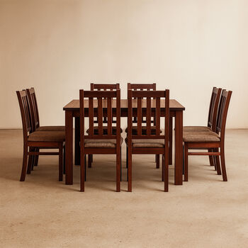 Comedor 8 Sillas &Ntilde;uble Caramelo - Tela Caf&eacute;