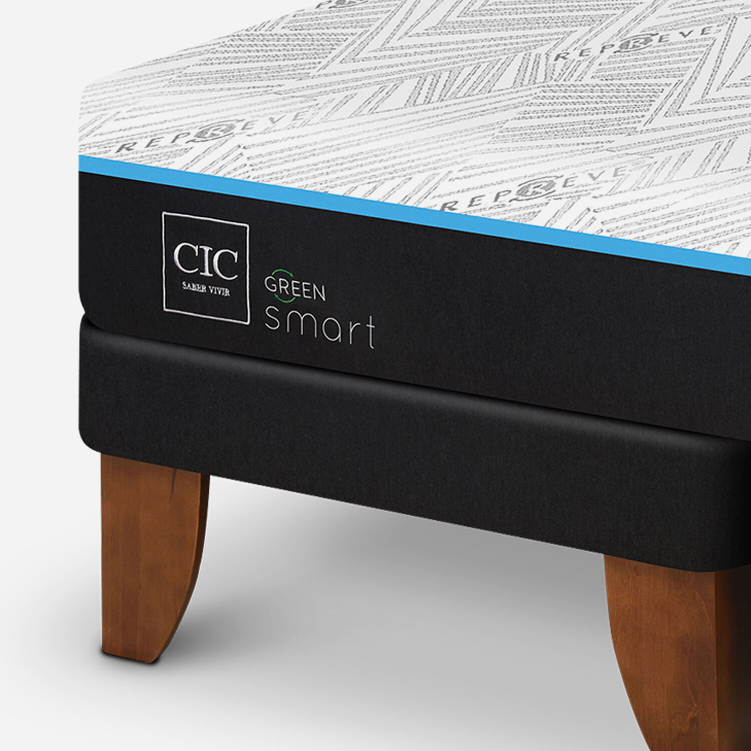 Cama Europea King Green Infinity Dubl&iacute;n Mostaza