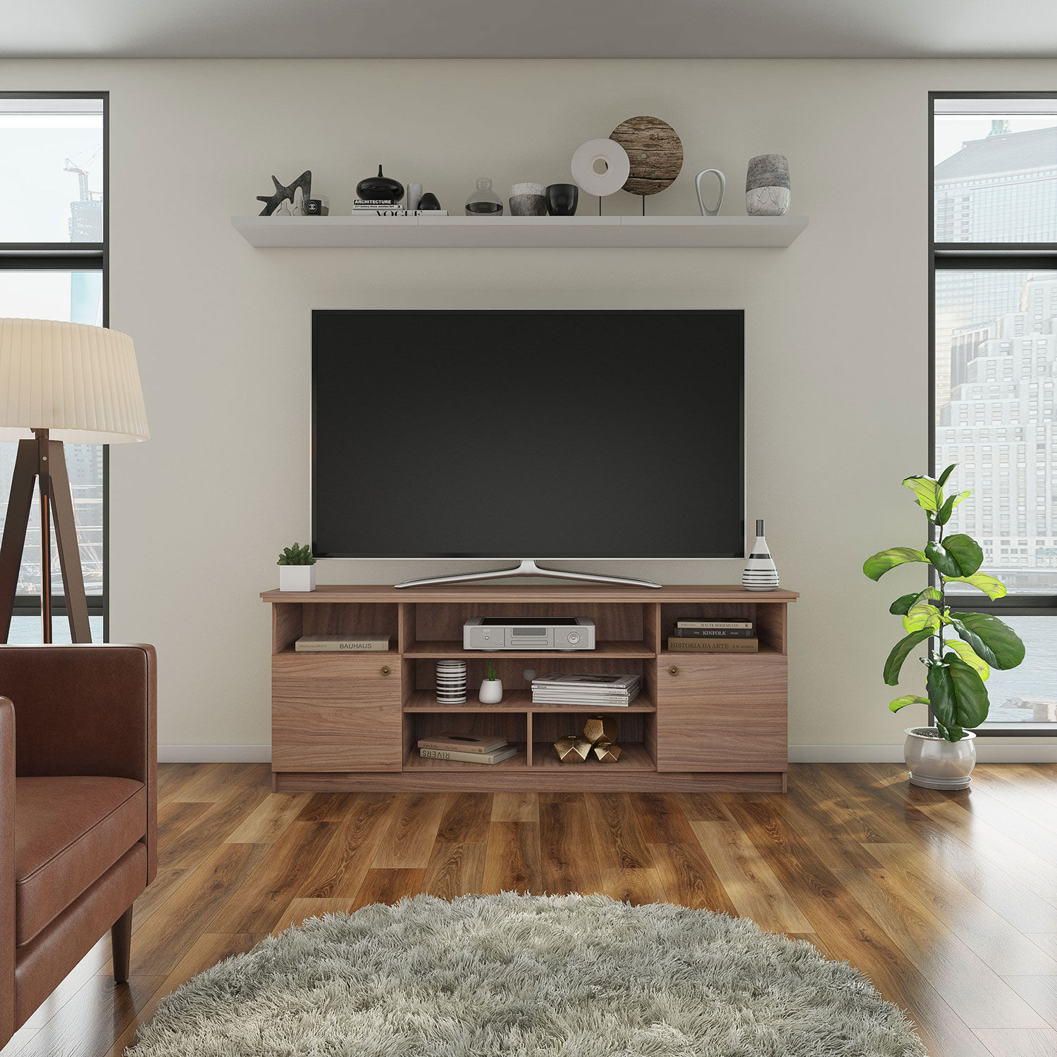 Rack Tv 75" Cl&aacute;sico Walnut