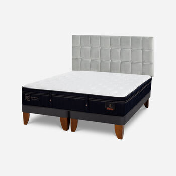 Cama Europea 2 Plazas Super Premium Base Dividida + Respaldo Sile