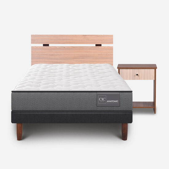 Cama Europea 1.5 Plazas Anatomic + Set Olmo