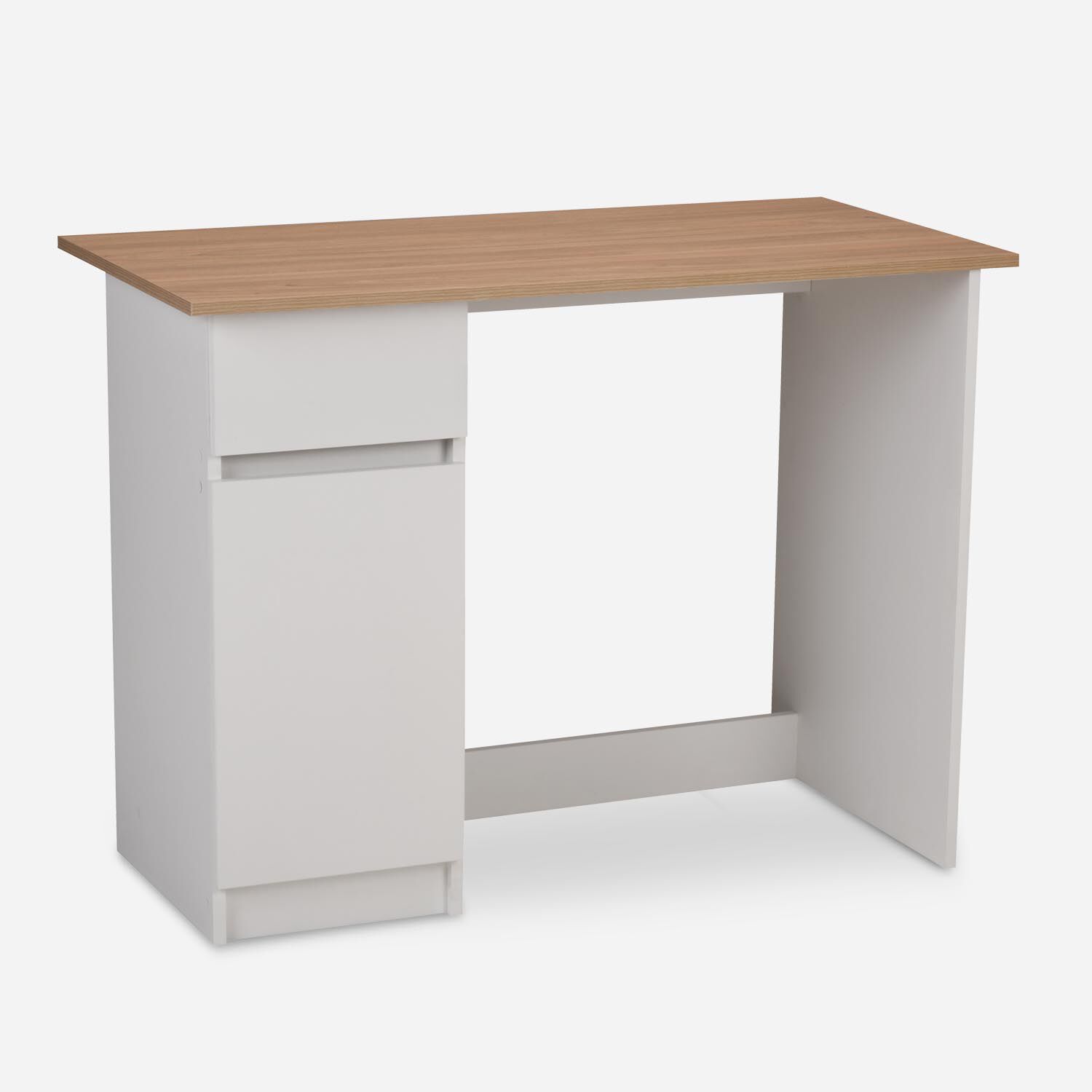 Mesa de escritorio Cala 1 puerta+1 cajón+1 módulo blanco artik 75x108x50 cm