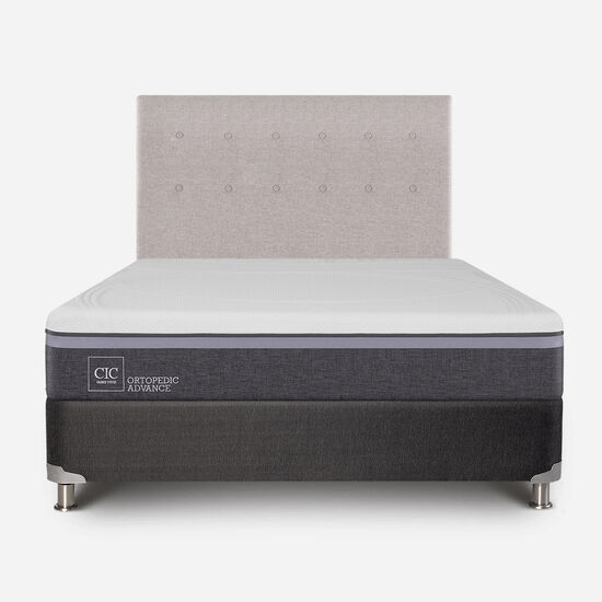 Box Spring 2 Plazas Ortopedic Advance Base Normal 5 Zonas + Respaldo Tigris