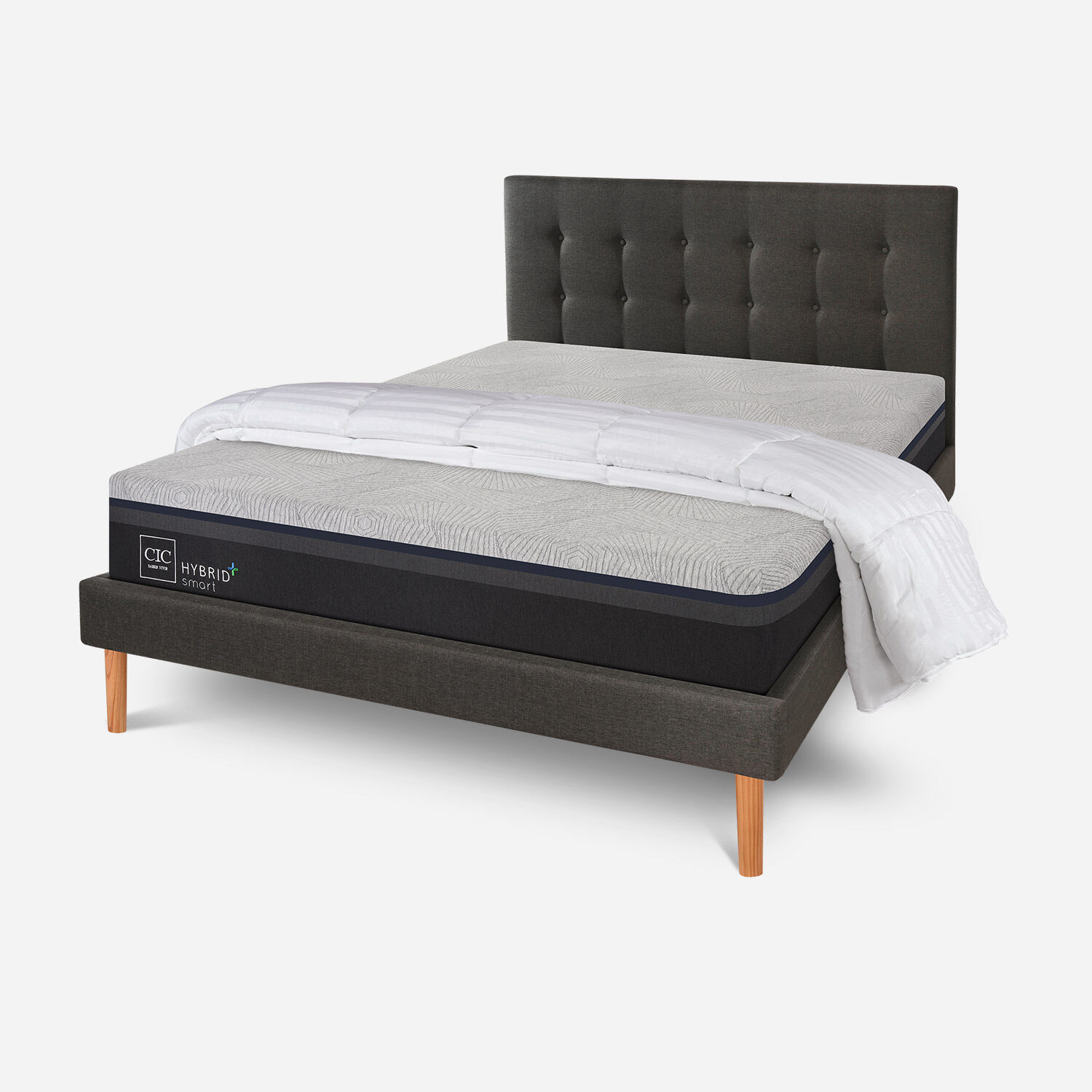 Cama King Hybrid Plus + Plum&oacute;n