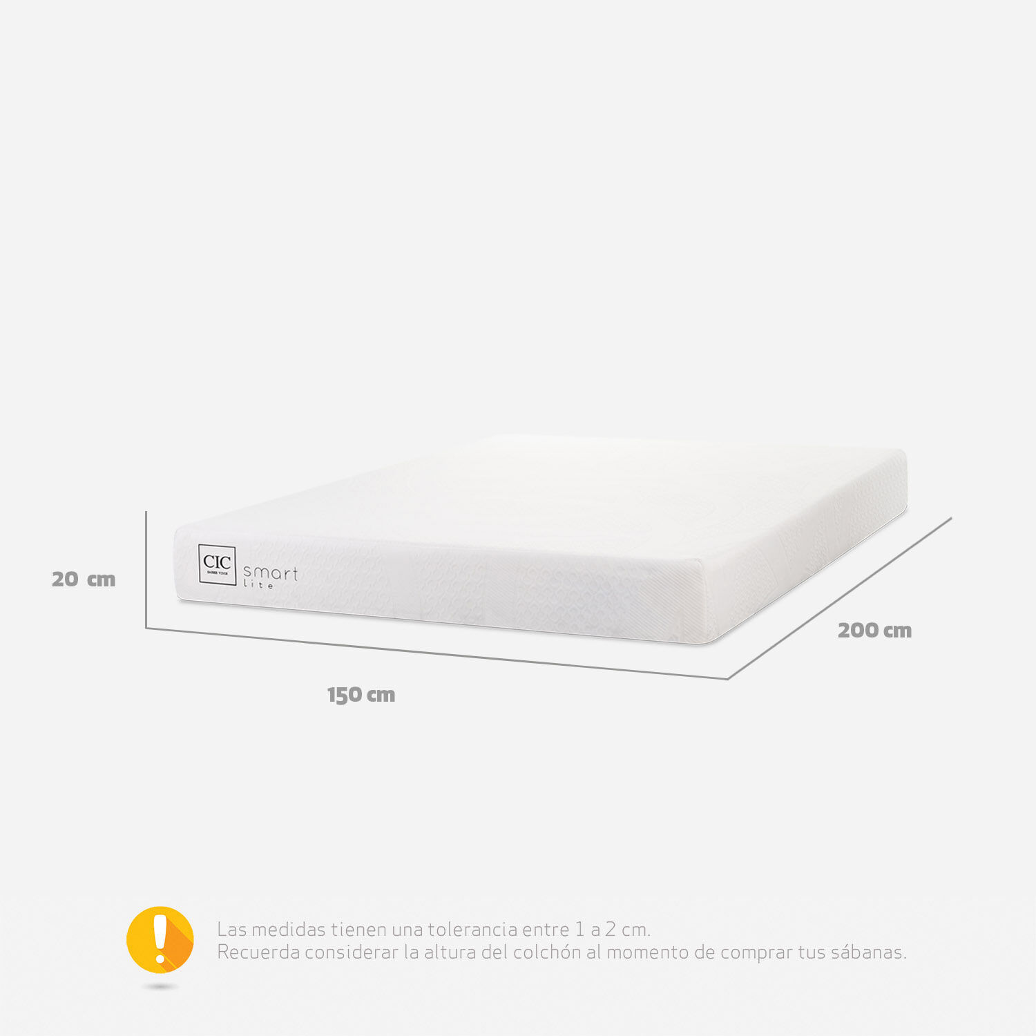 Colch&oacute;n 2 Plazas Smart Lite 150 x 200