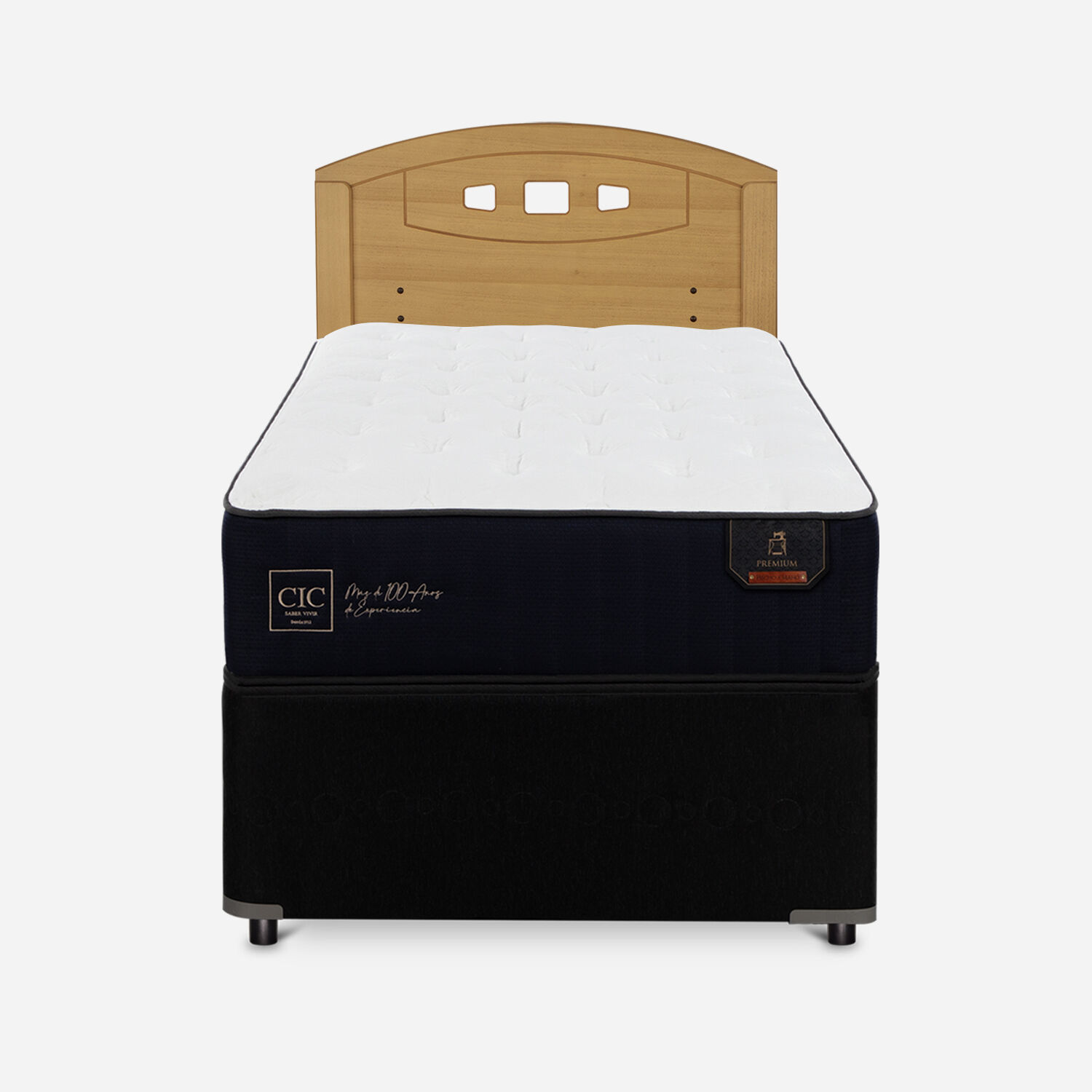 Cama Nido Diván Premium + Respaldo Gales Mostaza