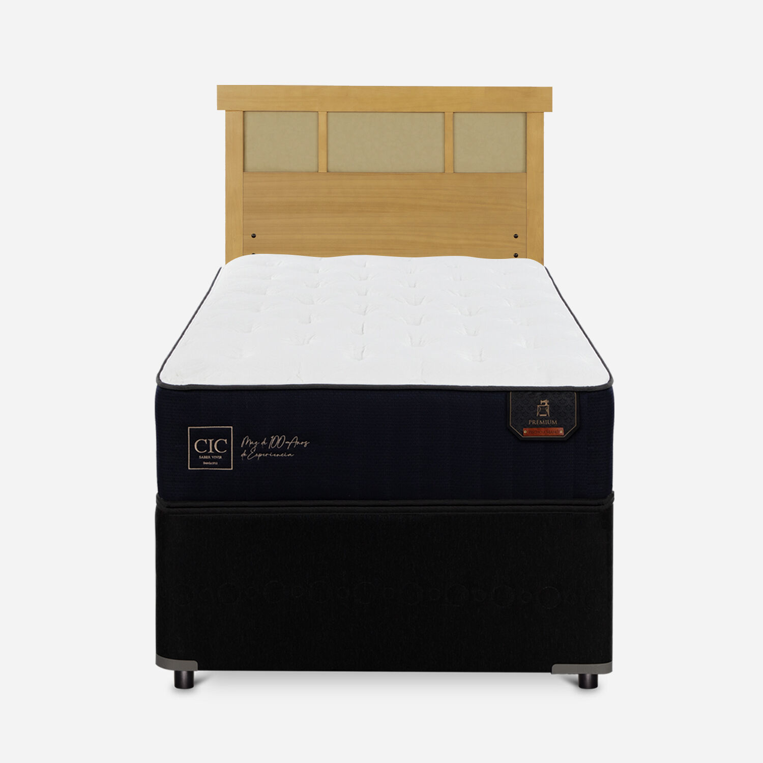 Cama Nido Diván 1.5 Plazas Premium + Respaldo Dublín Mostaza