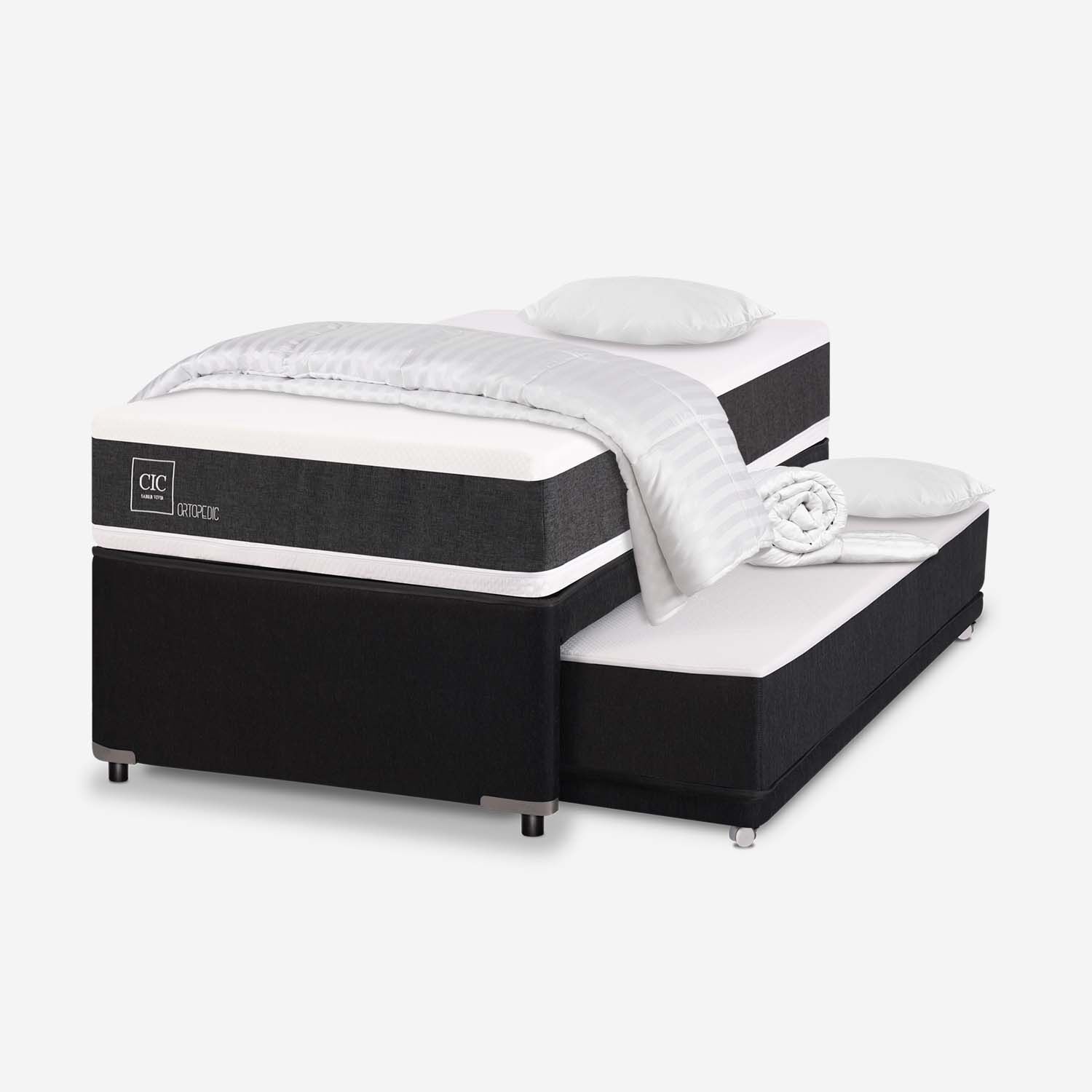 Cama Nido Div&aacute;n Ortopedic + Almohadas + Plum&oacute;n