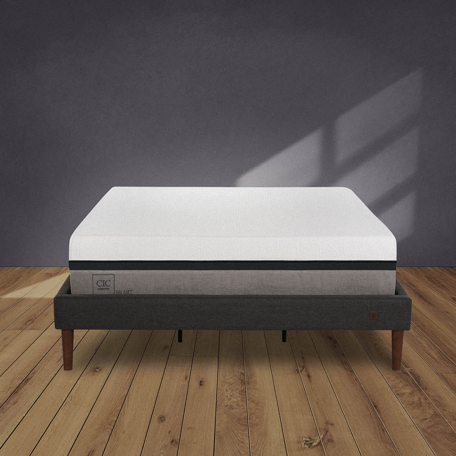Cama Europea Curve King Balance + Sabanas + Plum&oacute;n + Almohadas