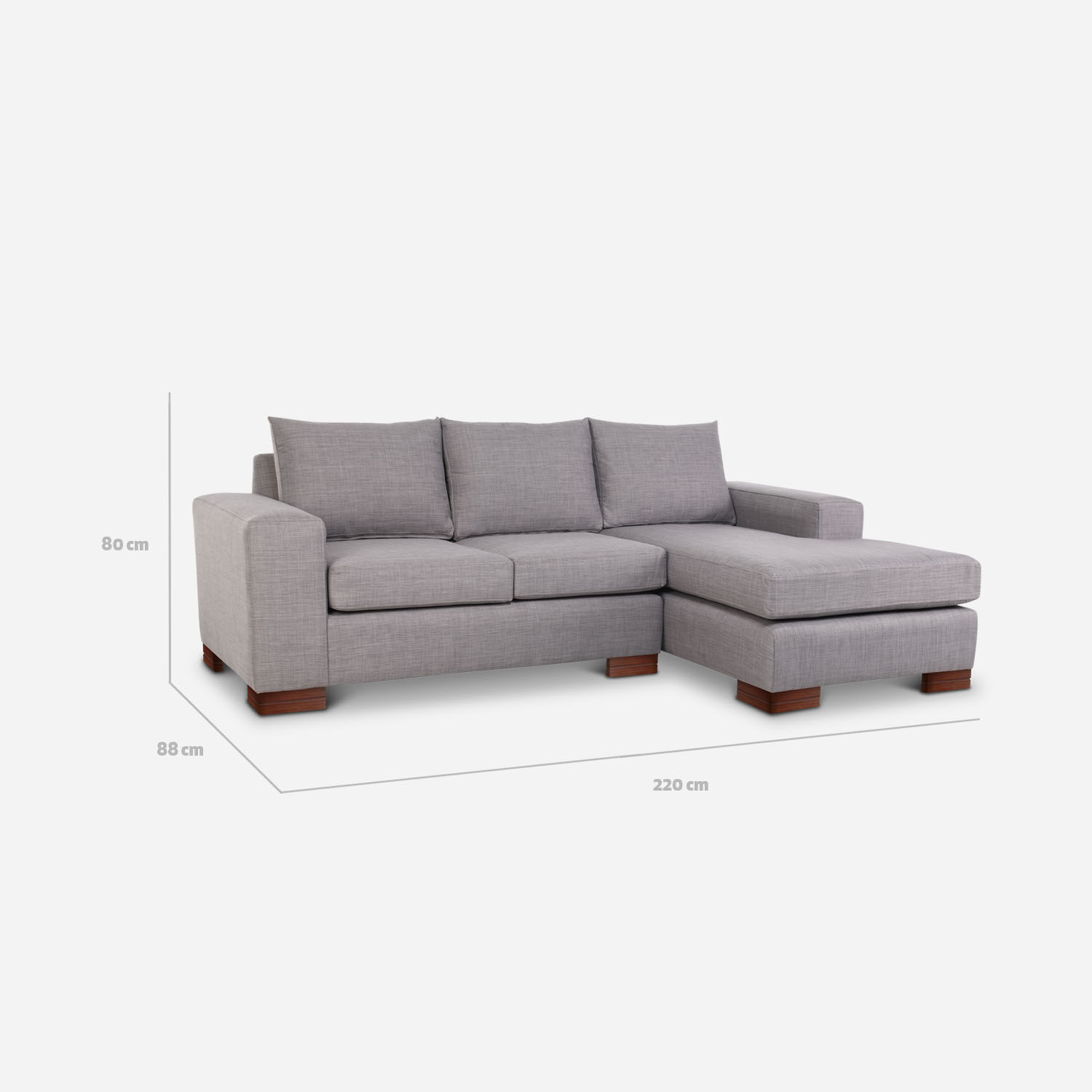 Sof&aacute; Seccional Derecho Praga Gris Claro