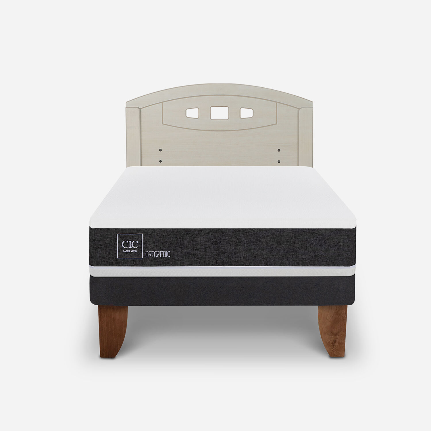 Cama Europea 1,5 Plazas Ortopedic + Respaldo Gales Alpino