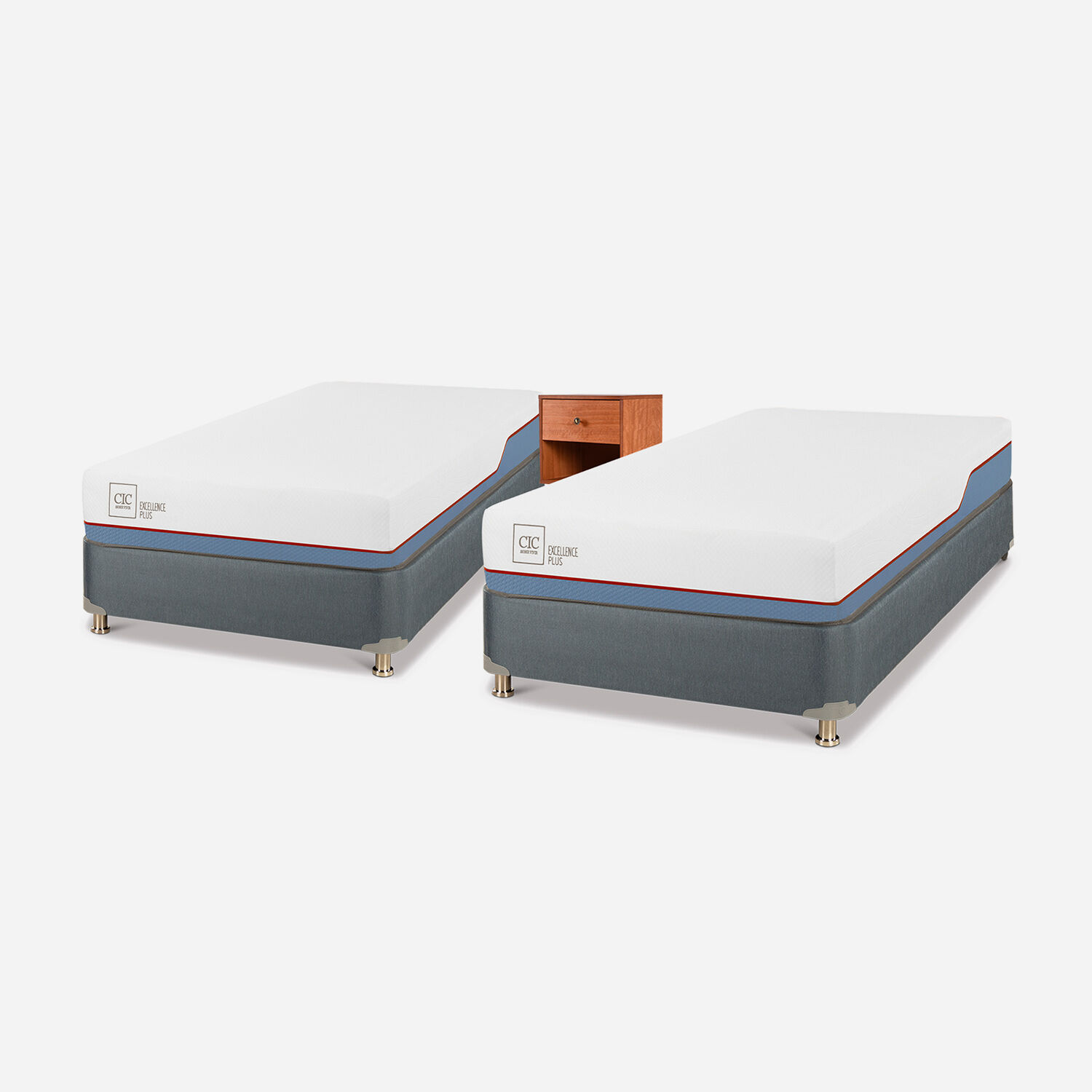 D&uacute;plex Cama Americana Excellence Plus + Velador Gales Caramel