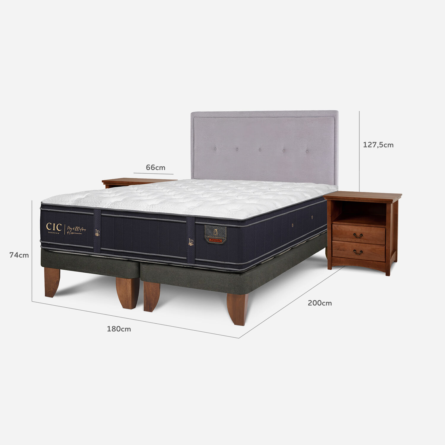 Cama Europea King Grand Premium + Set Ganges