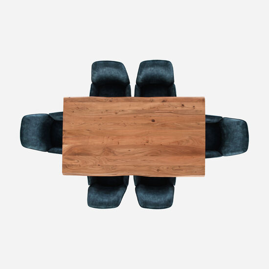 Comedor Florencia Natural + 6 Sillas Ottawa Azul