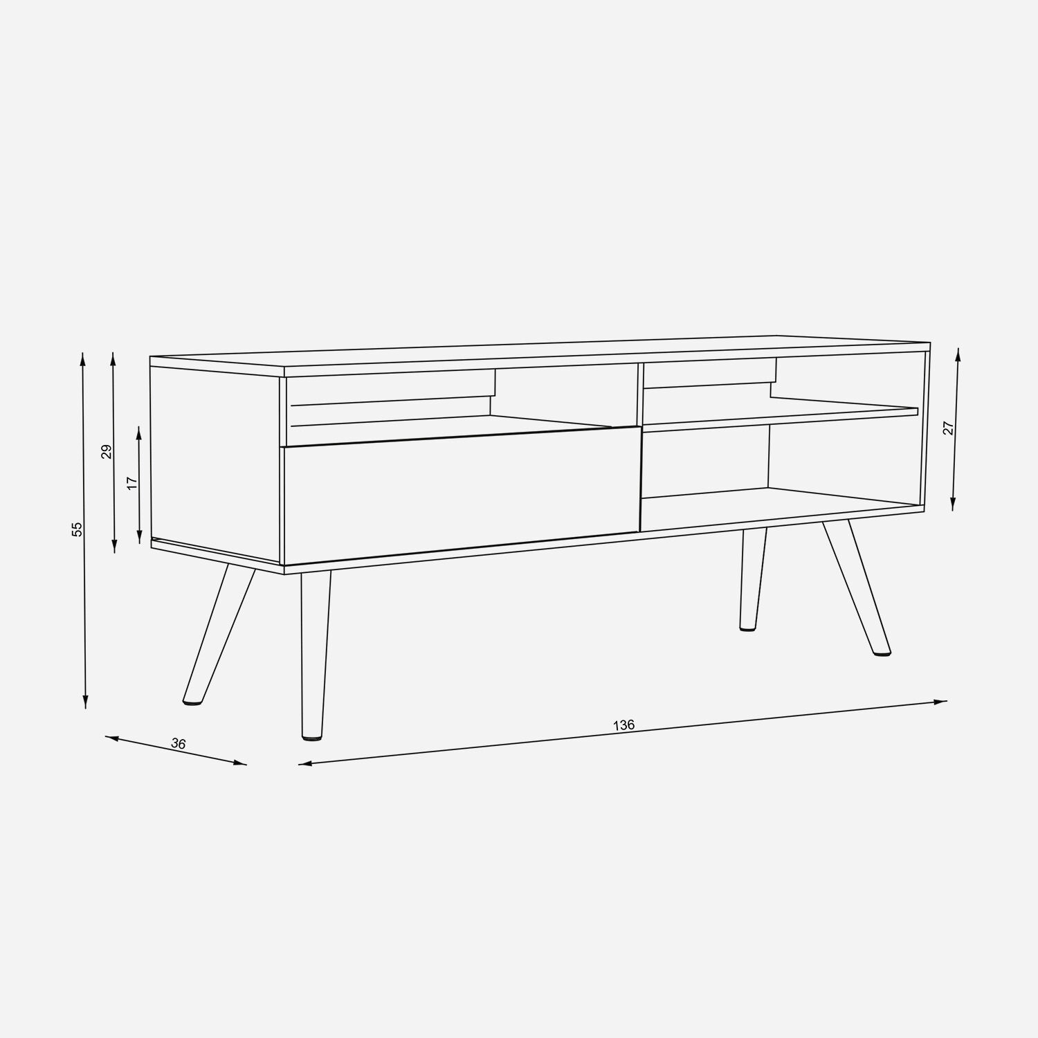 Rack Standford 1 Puerta 2 Repisas Bicolor