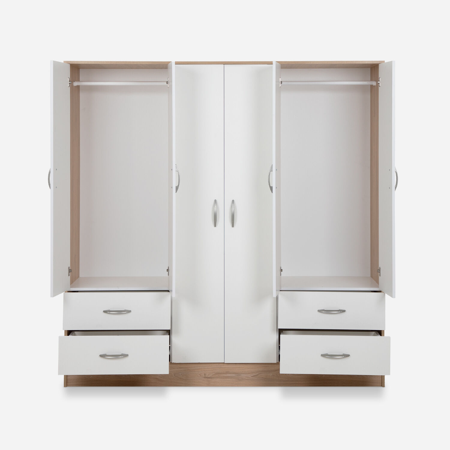 Clóset Maipo 6 Puertas 4 Cajones Olmo Blanco