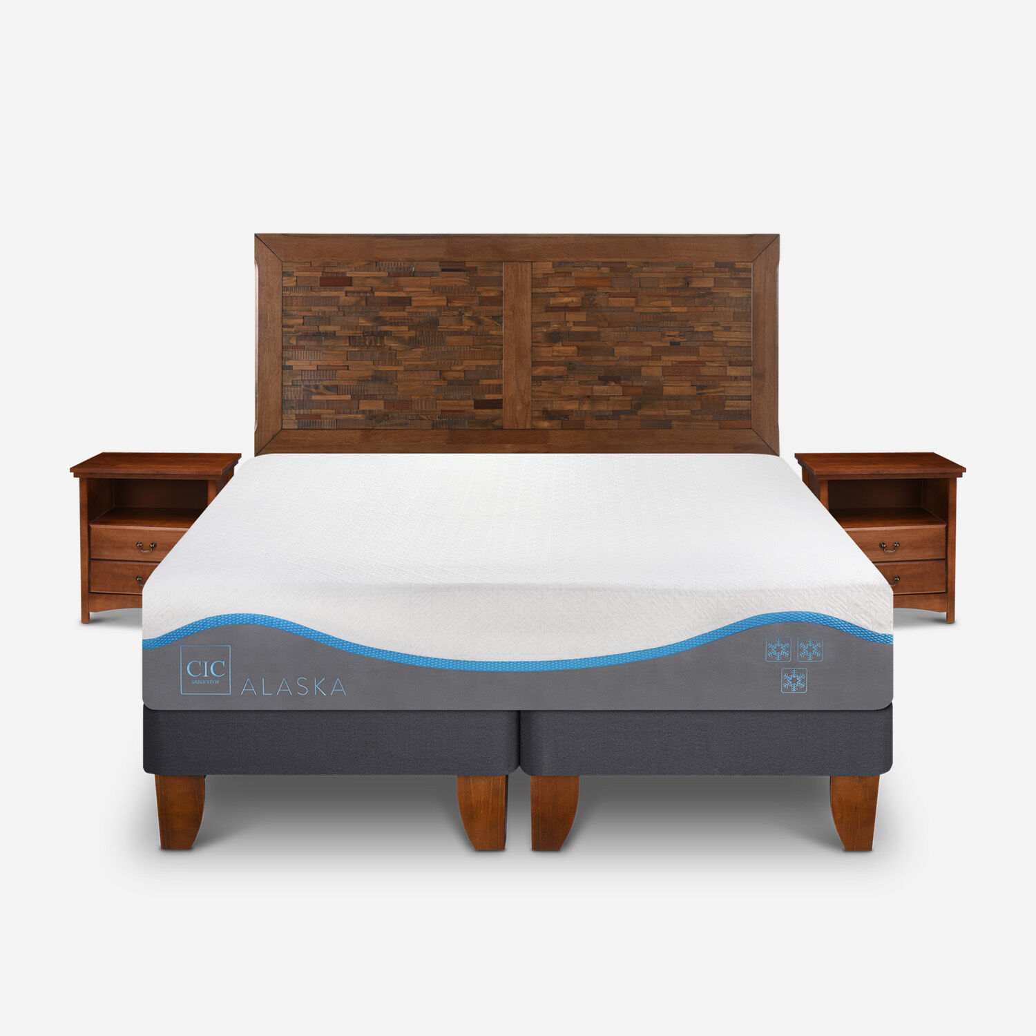 Cama Europea King Alaska + Set Antique