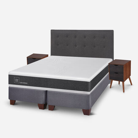 Box Spring 2 Plazas Ortopedic Base Dividida + Set &Eacute;ufrates
