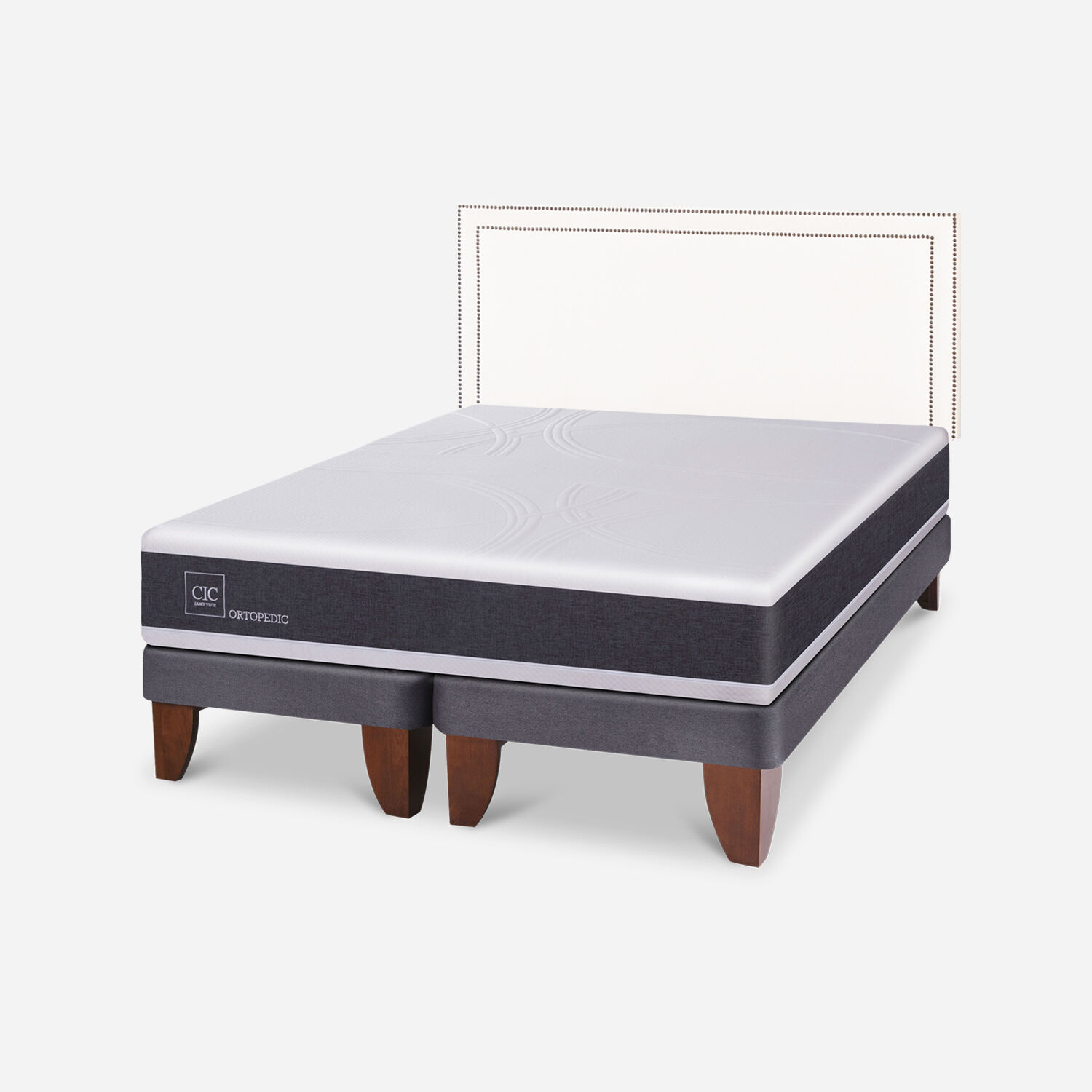 Cama Europea King Ortopedic + Respaldo Danubio